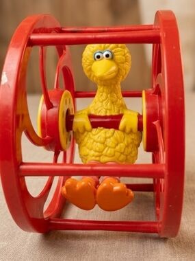 3/$20! Vintage Big Bird Spin & Roll Push Toy